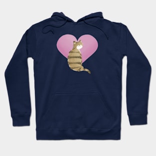 Valentines cat and heart Hoodie